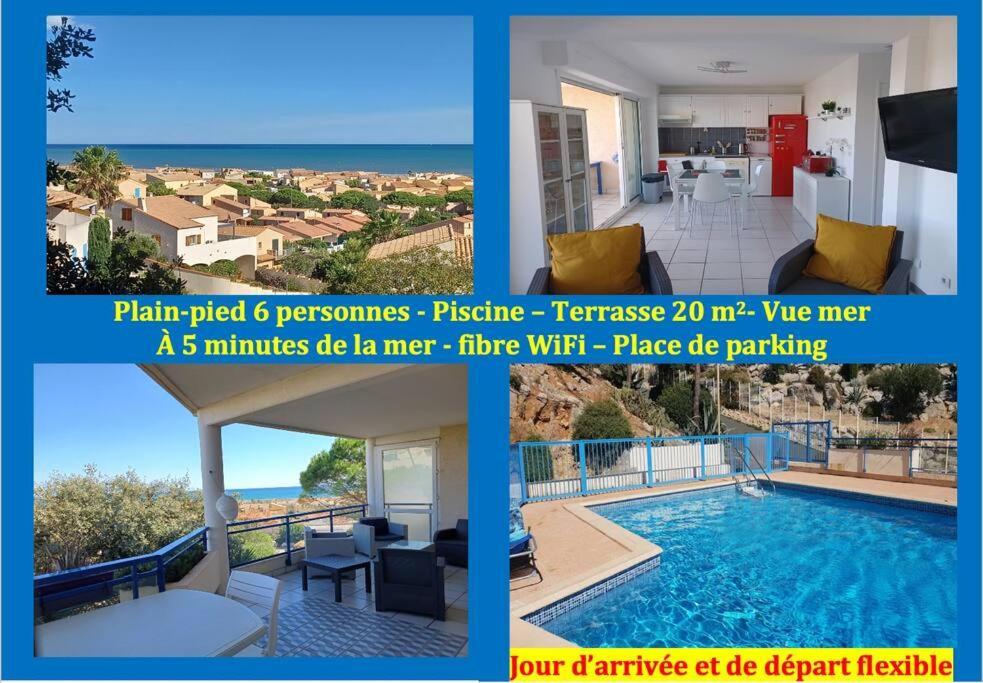 Plain-Pied, Terrasse, Piscine, Pleine Vue Mer, Plage A 6' A Pied, Parking, Wifi فلوري المظهر الخارجي الصورة