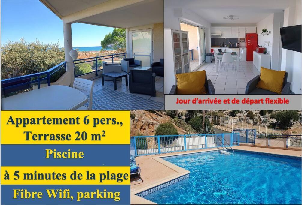 Plain-Pied, Terrasse, Piscine, Pleine Vue Mer, Plage A 6' A Pied, Parking, Wifi فلوري المظهر الخارجي الصورة